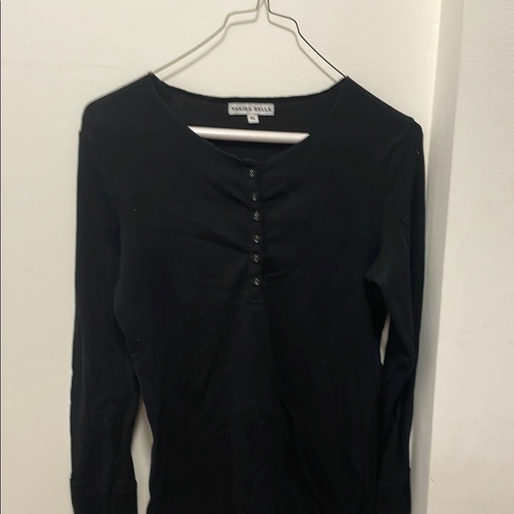 Yakira Bella black  Fitted Buttoned Blouse Sweater